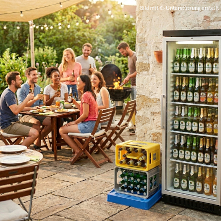Getränkeboy beim Grillfest auf der Terrasse