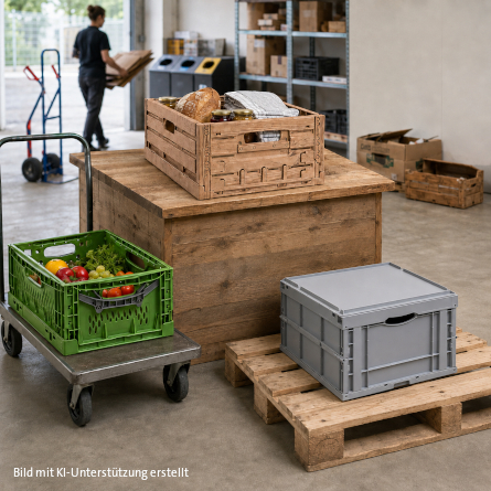 Klappkisten in Holzdekor, UNISTA Klappbox und Klappkiste Verdura auf einen Blick