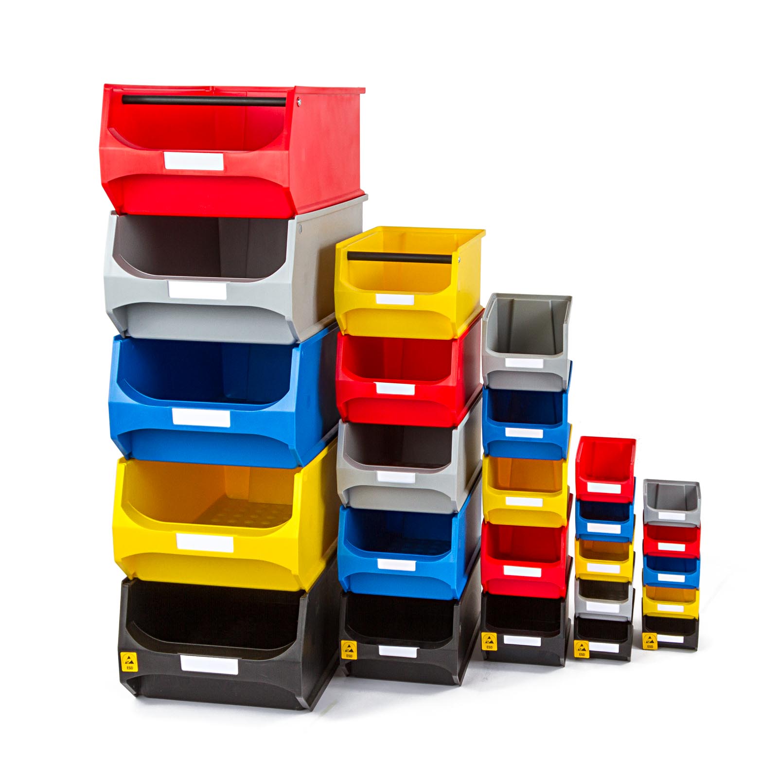 Beschriftbare Sichtlagerboxen für die Lagerung von Schrauben und anderen Kleinteilen.