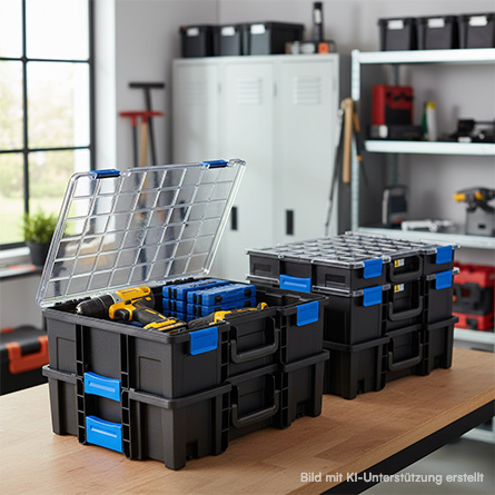 EuroPlus Pro Kleinteilekoffer auf einem Tisch